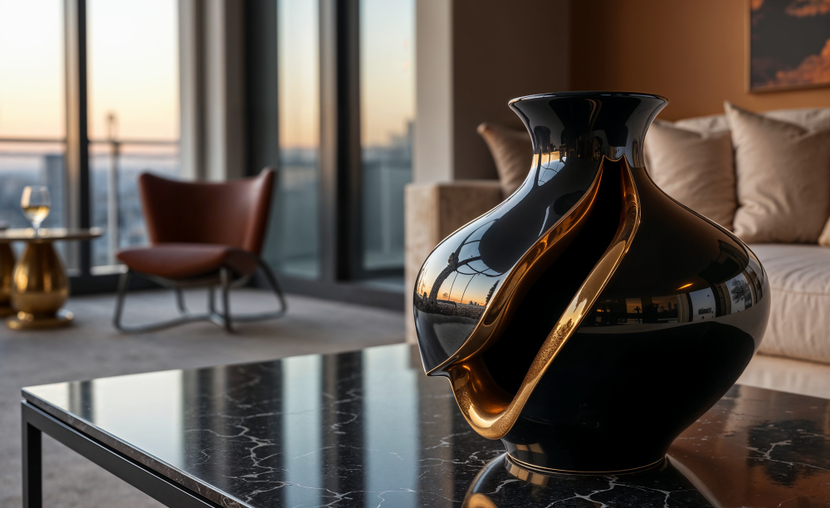 Dark marble home