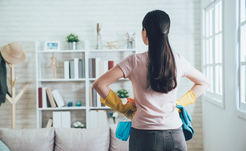 Cleaning the apartment