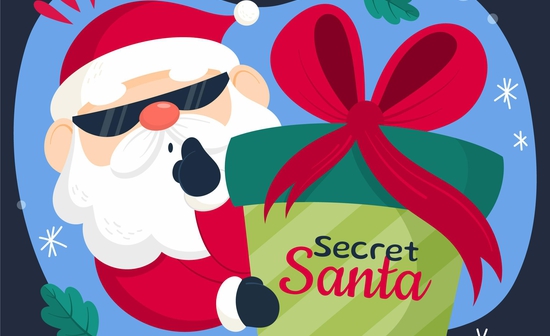 Hand drawn flat secret santa illustration