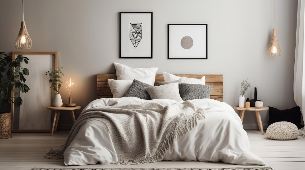 γκρι υπνοδωμάτιο