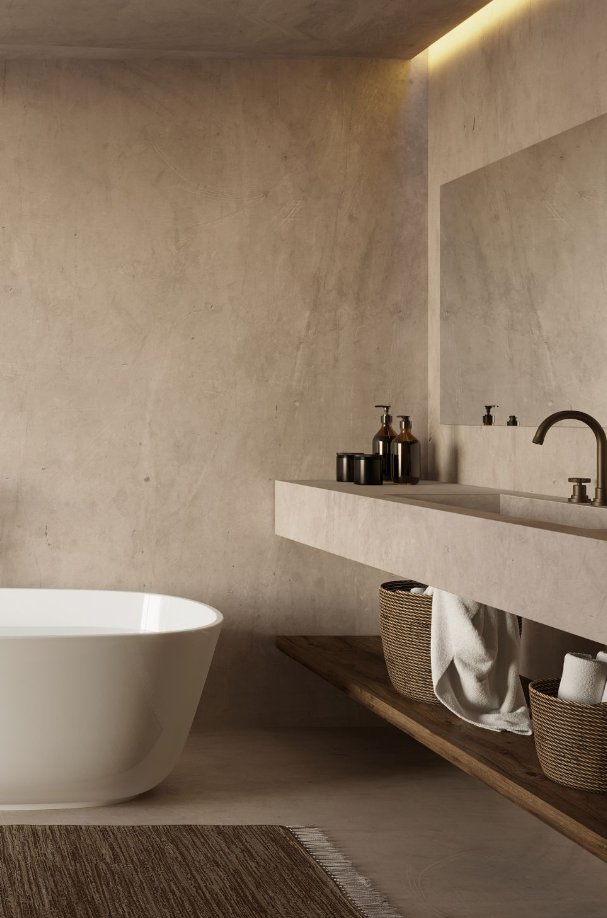 μικροτσιμέντο στο μπάνιο