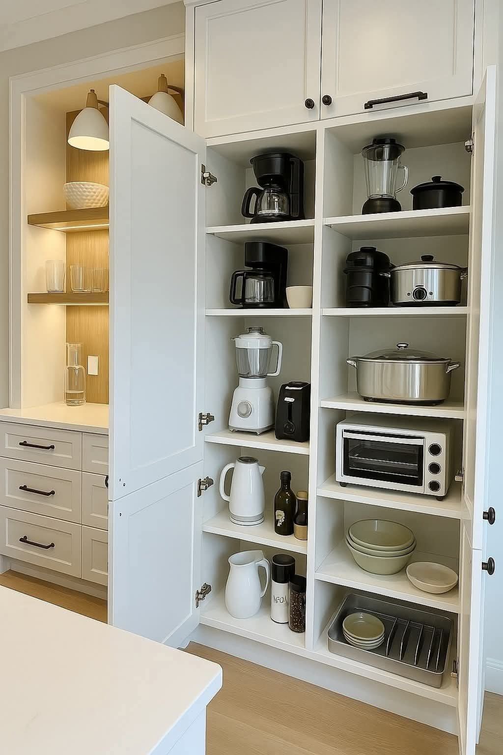 pop-up pantry σε κουζίνα