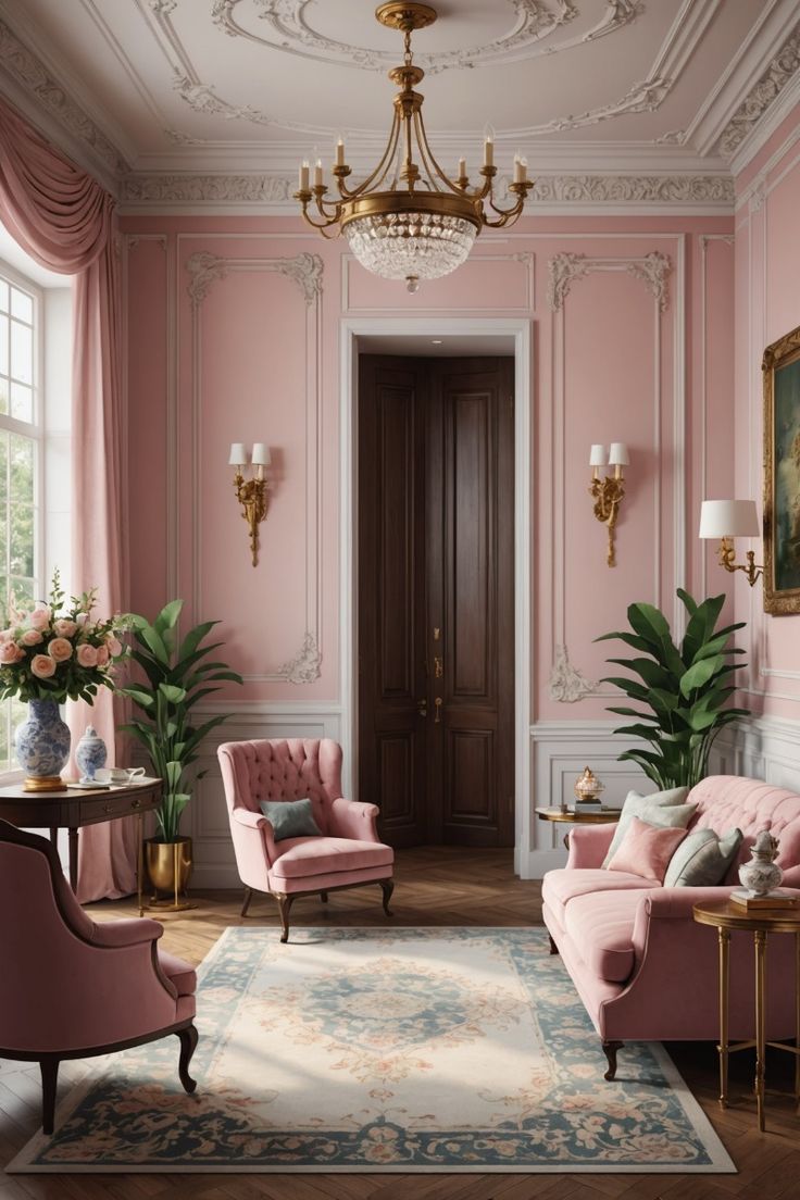regency style σε ροζ αποχρώσεις