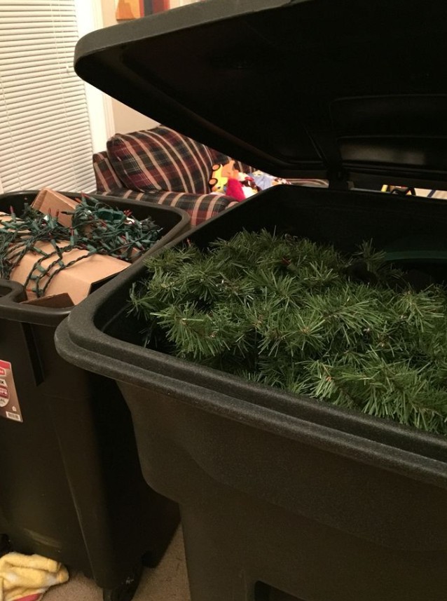 αποθήκευση χριστουγεννιάτικου δέντρου σε κουτιά