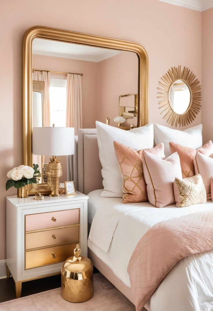 υπνοδωμάτιο σε millennial pink αποχρώσεις